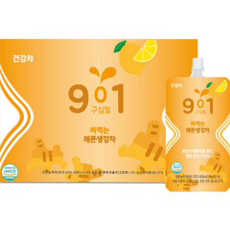 [품절] 901 짜먹는 레몬생강차 음료 (170mlX10개입) HACCP ISO22000